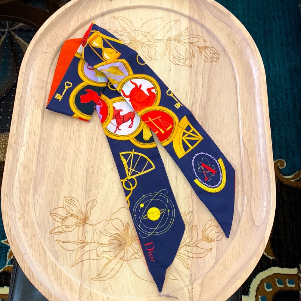 Dior Print Silk Skinny Scarf